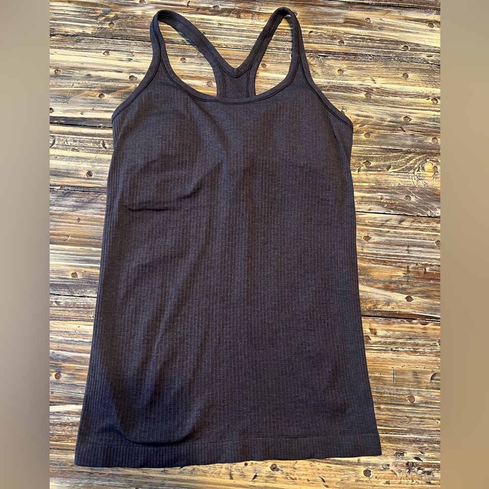 lululemon athletica Black Ribbed Racerback Tank Top